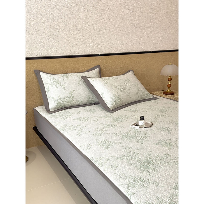 91家纺网 家纺一手货源 找家纺 宜派家纺 2026新款夏天冰丝A类母婴级凉感值过0.21冰豆豆家用凉席子夏季-思琳娜 思琳娜-豆绿-床笠