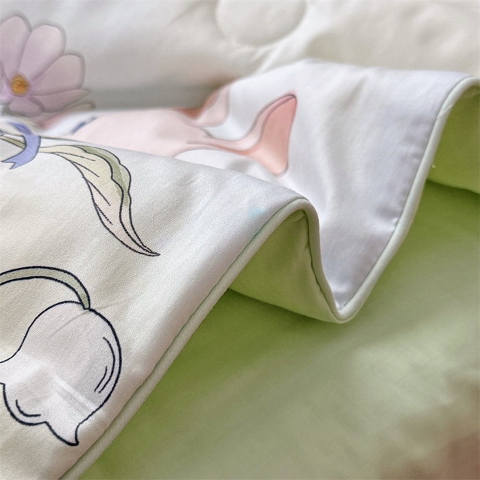 91家纺网 家纺一手货源 找家纺 萌宝家纺 2026新款母婴风全棉60S贡缎大豆夏被幼儿园纯棉夏凉被三件套 甜梦蛋糕