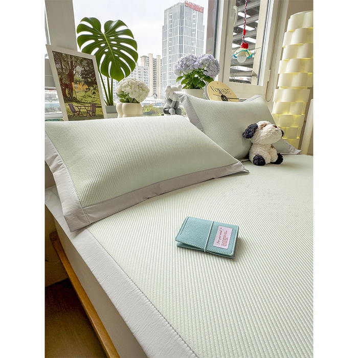 91家纺网 家纺一手货源 找家纺 （总）宜派家纺 2026新款可机洗冰豆豆冰丝席凉席a类母婴级婴儿可用凉感值过0.21夏天床笠款软席子夏季