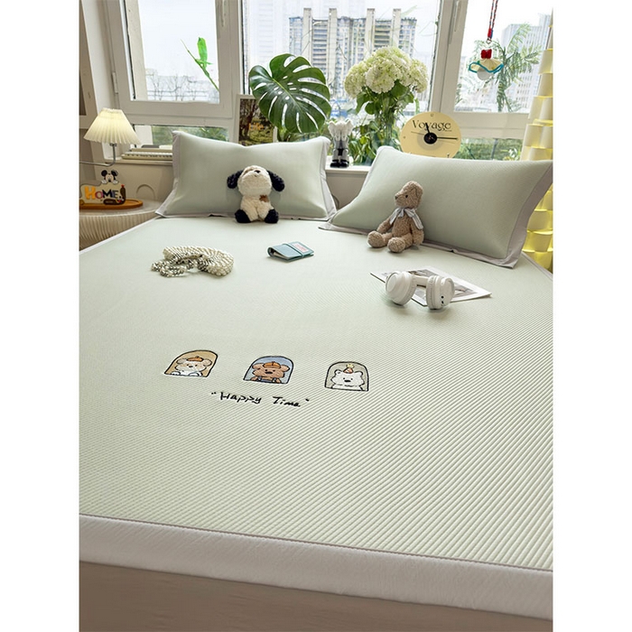 91家纺网 家纺一手货源 找家纺 （总）宜派家纺 2026新款可机洗冰豆豆冰丝席凉席a类母婴级婴儿可用凉感值过0.21夏天床笠款软席子夏季