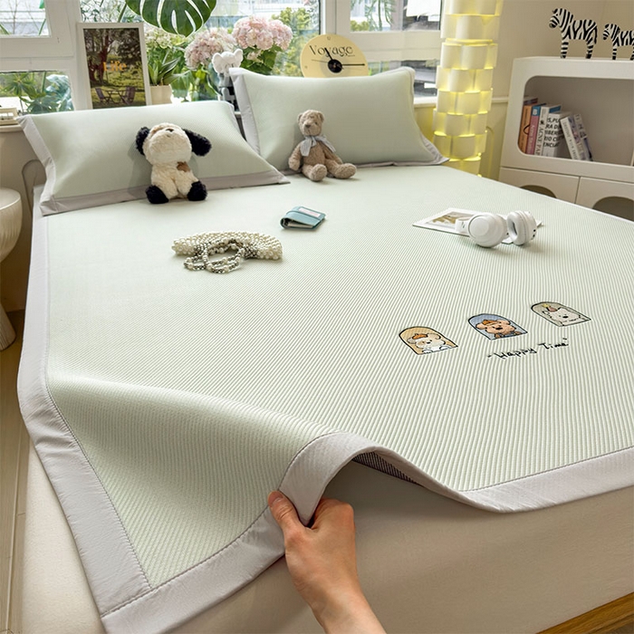 91家纺网 家纺一手货源 找家纺 （总）宜派家纺 2026新款可机洗冰豆豆冰丝席凉席a类母婴级婴儿可用凉感值过0.21夏天床笠款软席子夏季