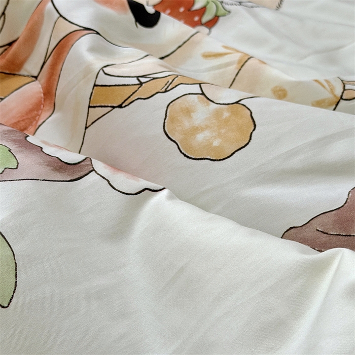 91家纺网 家纺一手货源 找家纺 萌宝家纺 2026新款母婴风全棉60S贡缎大豆夏被幼儿园纯棉夏凉被三件套 摇篮兔