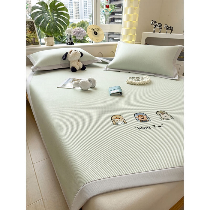 91家纺网 家纺一手货源 找家纺 宜派家纺 2026新款可机洗冰豆豆冰丝席凉席a类母婴级婴儿可用凉感值过0.21夏天床笠款软席子夏季 萌趣时光-床席