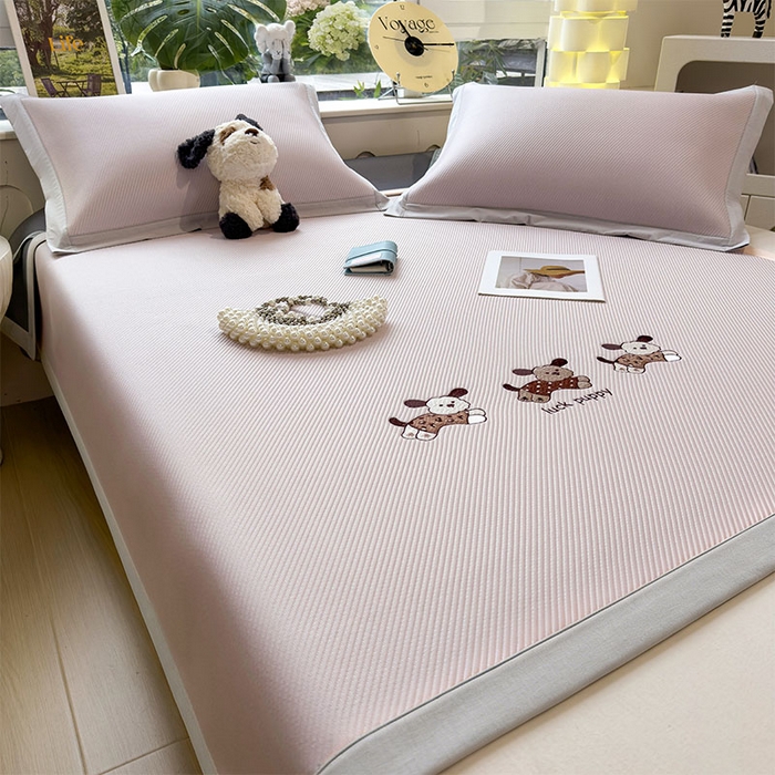 91家纺网 家纺一手货源 找家纺 宜派家纺 2026新款可机洗冰豆豆冰丝席凉席a类母婴级婴儿可用凉感值过0.21夏天床笠款软席子夏季 趴趴狗-床席