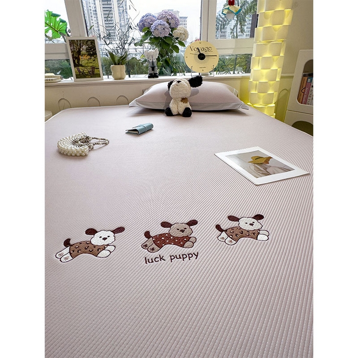 91家纺网 家纺一手货源 找家纺 宜派家纺 2026新款可机洗冰豆豆冰丝席凉席a类母婴级婴儿可用凉感值过0.21夏天床笠款软席子夏季 趴趴狗-床席