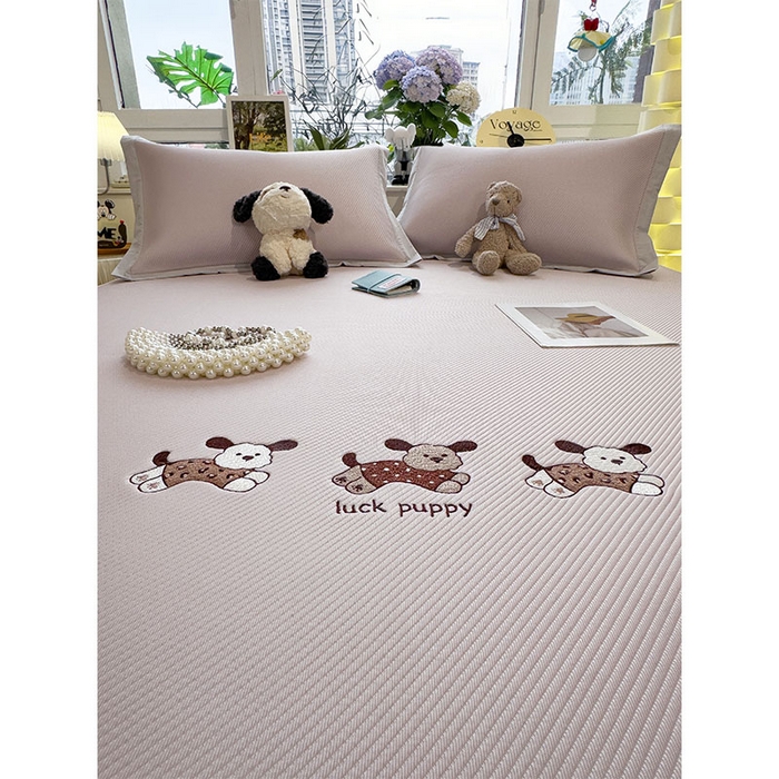 91家纺网 家纺一手货源 找家纺 宜派家纺 2026新款可机洗冰豆豆冰丝席凉席a类母婴级婴儿可用凉感值过0.21夏天床笠款软席子夏季 趴趴狗-床席