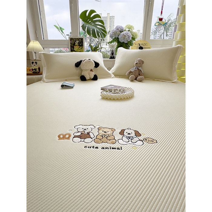 91家纺网 家纺一手货源 找家纺 宜派家纺 2026新款可机洗冰豆豆冰丝席凉席a类母婴级婴儿可用凉感值过0.21夏天床笠款软席子夏季 小友聚会-床席