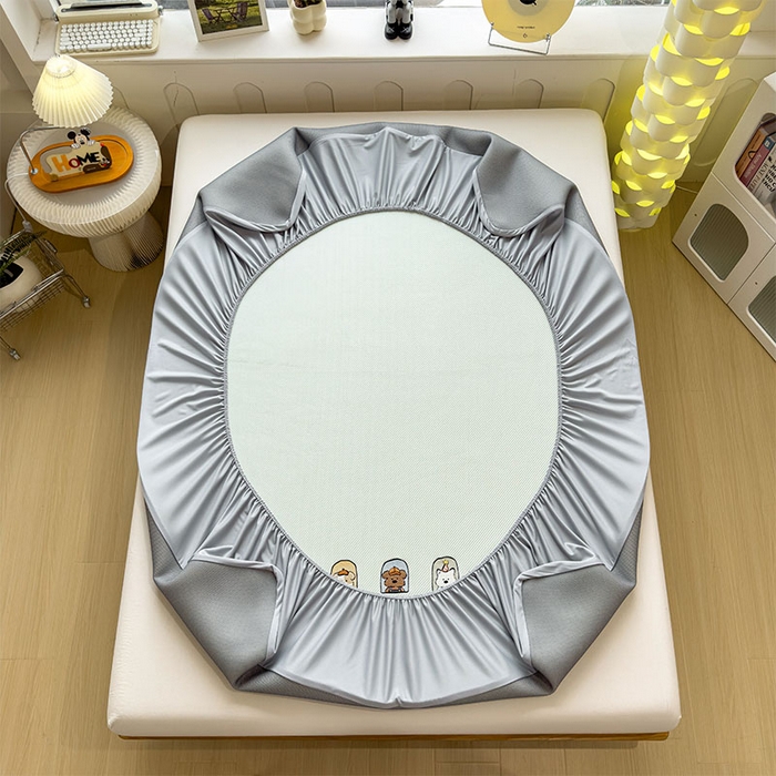 91家纺网 家纺一手货源 找家纺 宜派家纺 2026新款可机洗冰豆豆冰丝席凉席a类母婴级婴儿可用凉感值过0.21夏天床笠款软席子夏季 萌趣时光-床笠