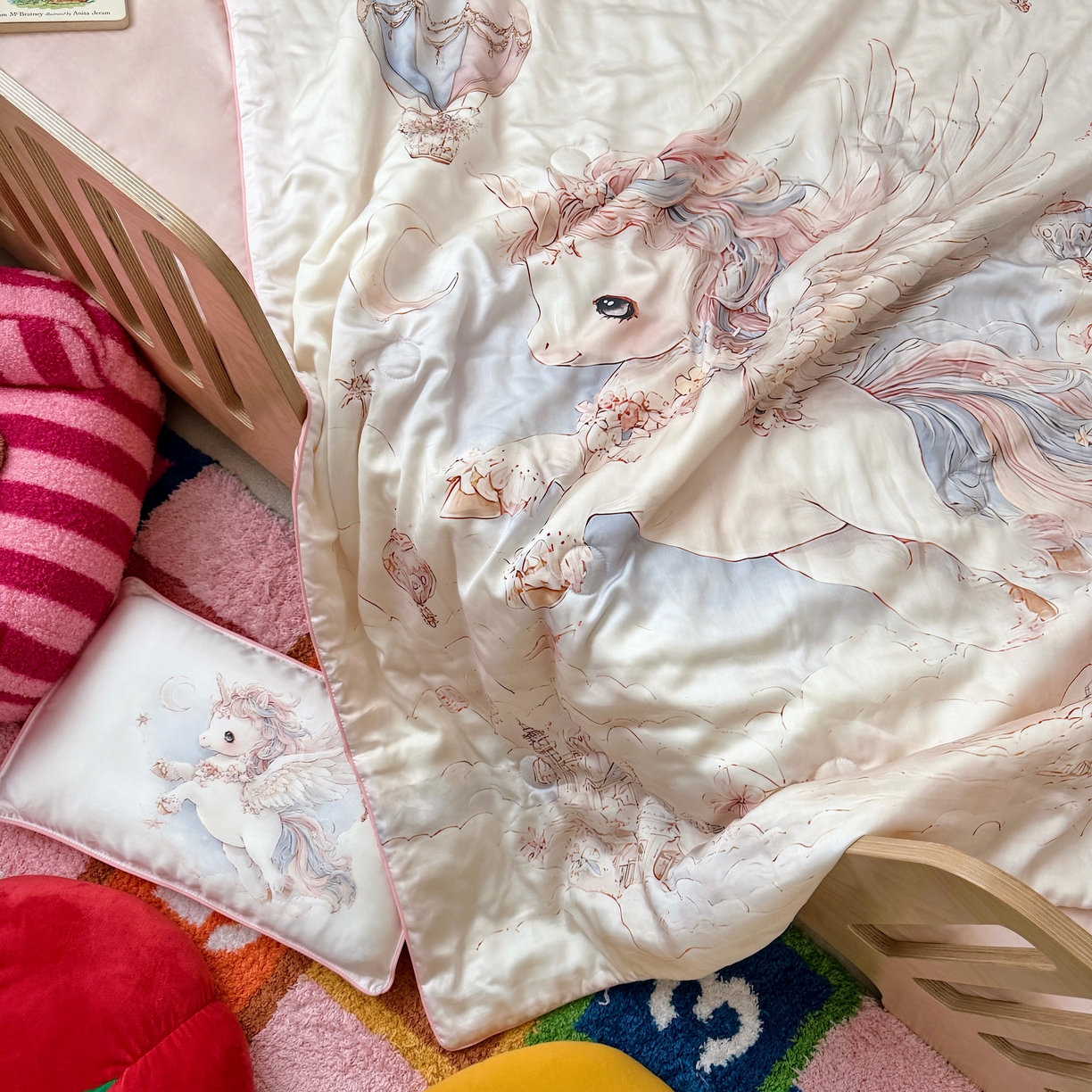 91家纺网 家纺一手货源 找家纺 （总）萌宝家纺 2026新款60S兰精天丝儿童夏被幼儿园大豆夏凉被三件套