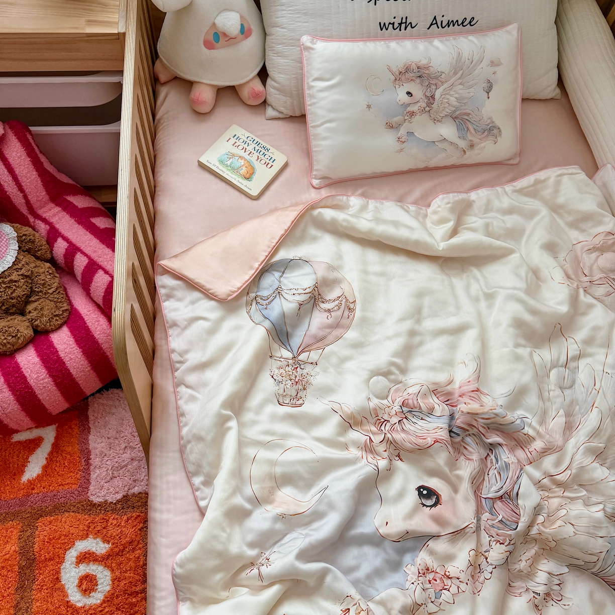 91家纺网 家纺一手货源 找家纺 （总）萌宝家纺 2026新款60S兰精天丝儿童夏被幼儿园大豆夏凉被三件套