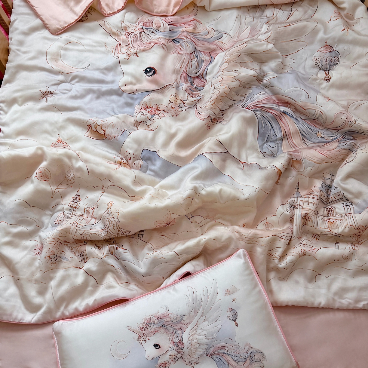 91家纺网 家纺一手货源 找家纺 （总）萌宝家纺 2026新款60S兰精天丝儿童夏被幼儿园大豆夏凉被三件套