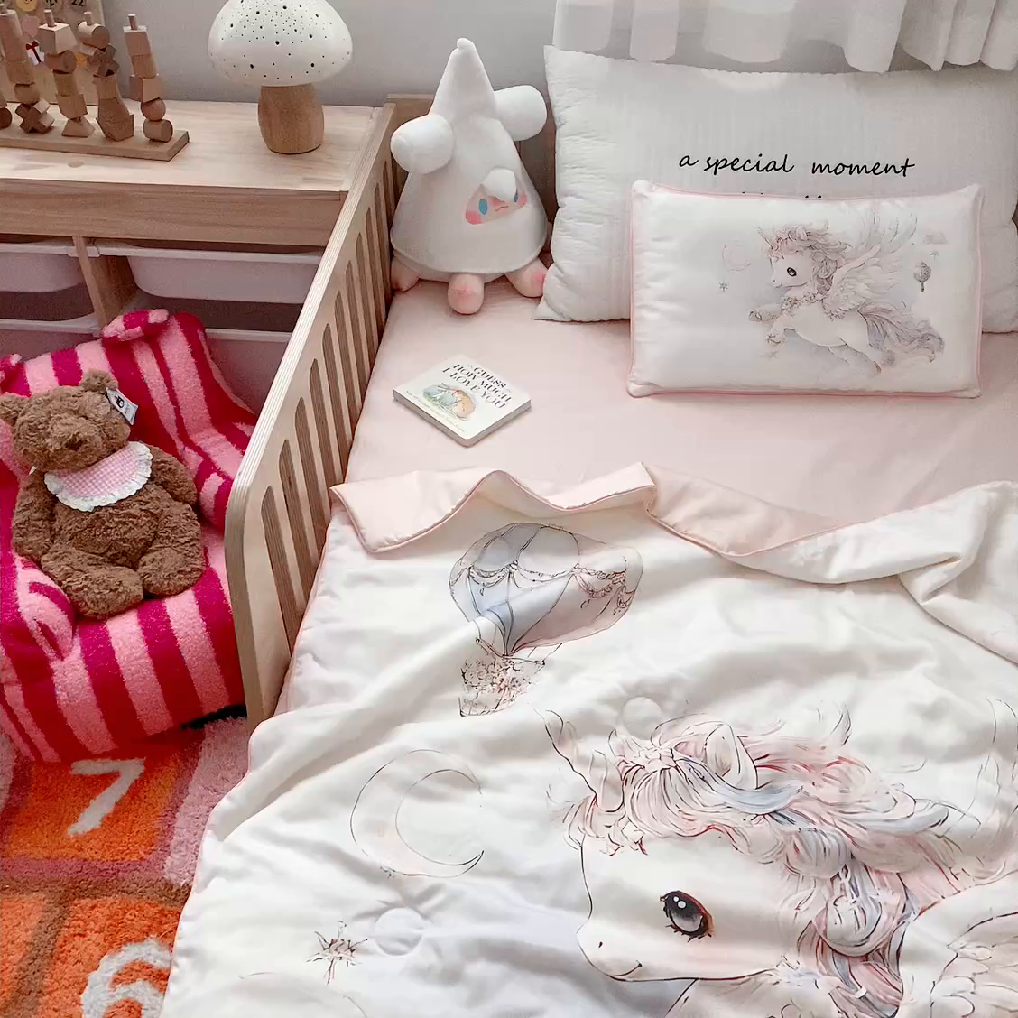 91家纺网 家纺一手货源 找家纺 （总）萌宝家纺 2026新款60S兰精天丝儿童夏被幼儿园大豆夏凉被三件套