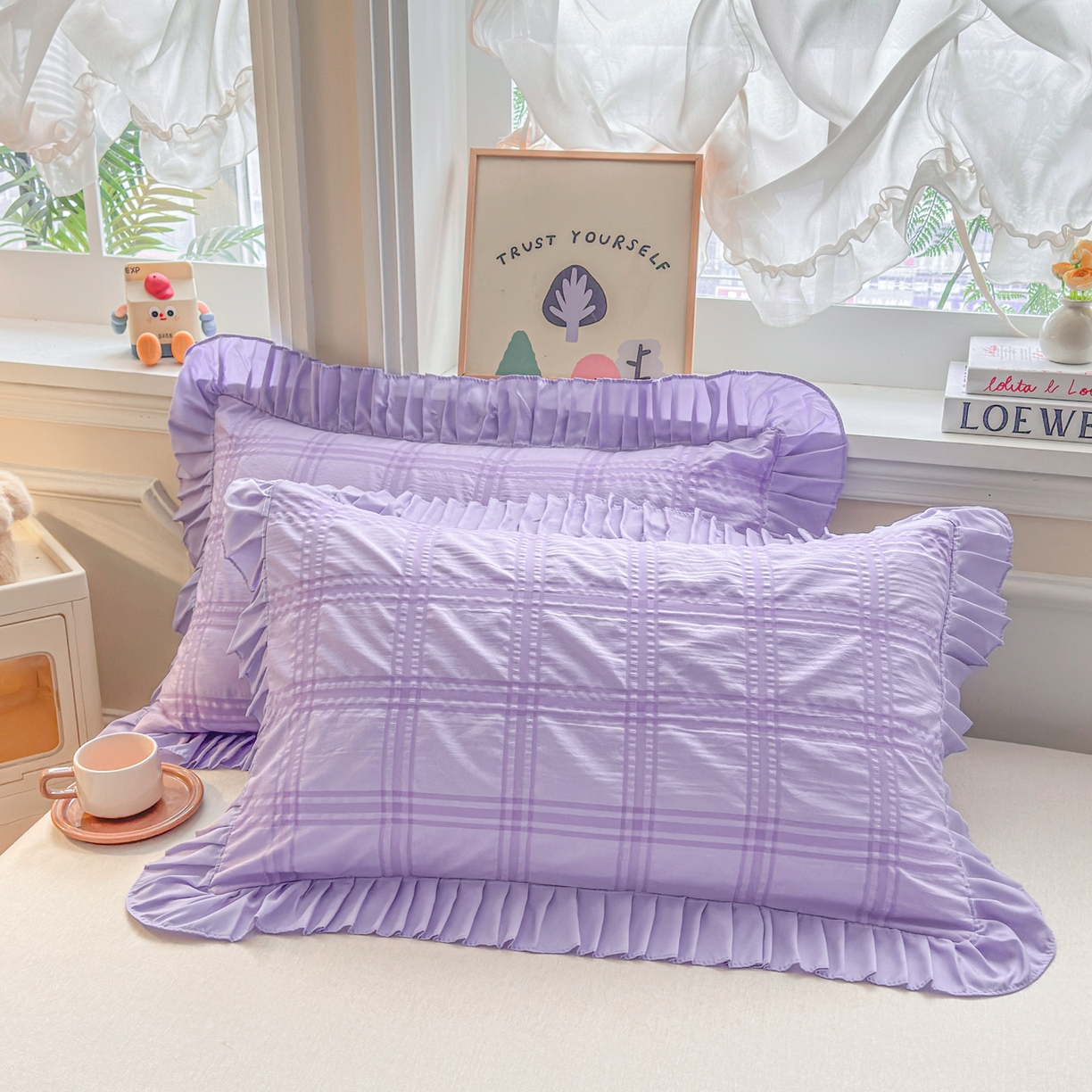 91家纺网 家纺一手货源 找家纺 （总）衿成家纺 2026新款公主风小清新泡泡纱花边枕套