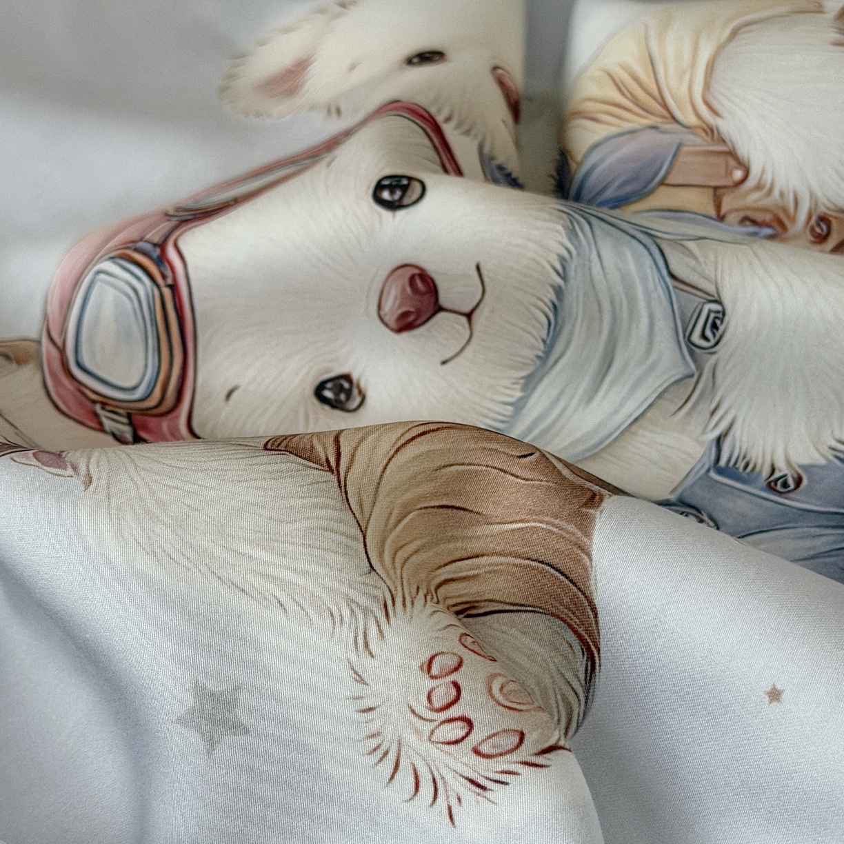 91家纺网 家纺一手货源 找家纺 萌宝家纺 2026新款60S兰精天丝儿童枕套幼儿园枕头 飞机小熊