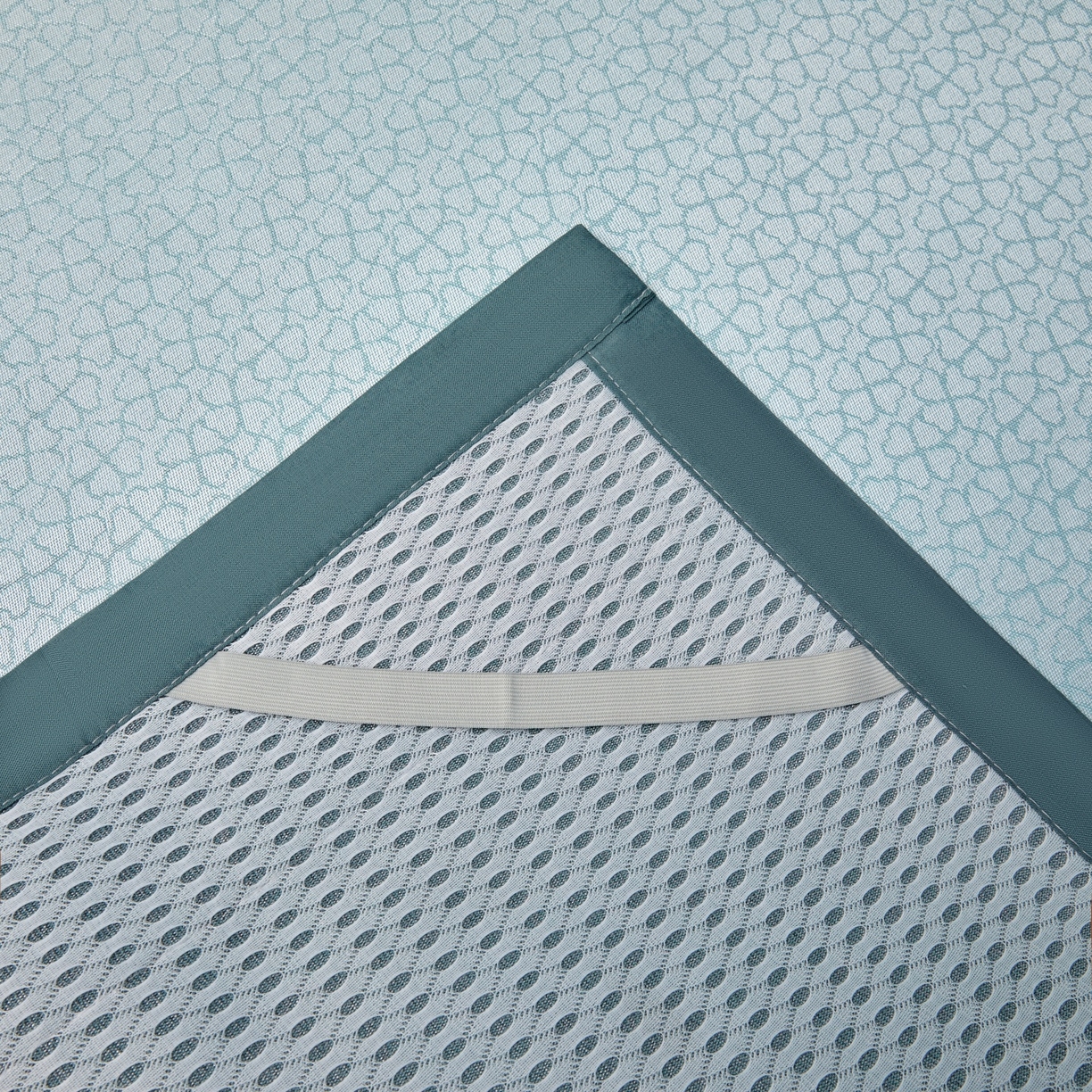 91家纺网 家纺一手货源 找家纺 航途席业 2026新款抗菌提花冰丝席-心相依 心相依-绿床席款