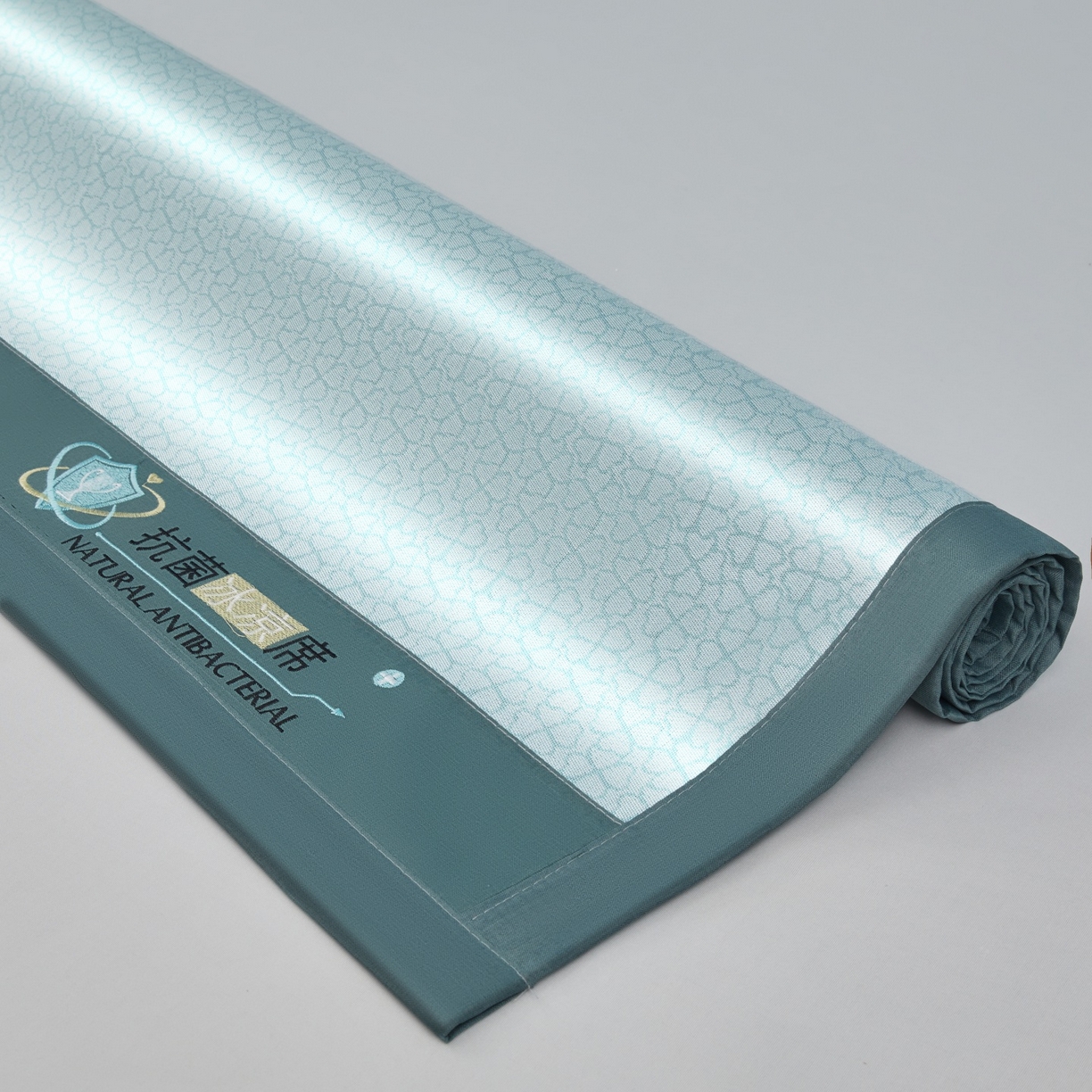 91家纺网 家纺一手货源 找家纺 航途席业 2026新款抗菌提花冰丝席-心相依 心相依-绿床席款