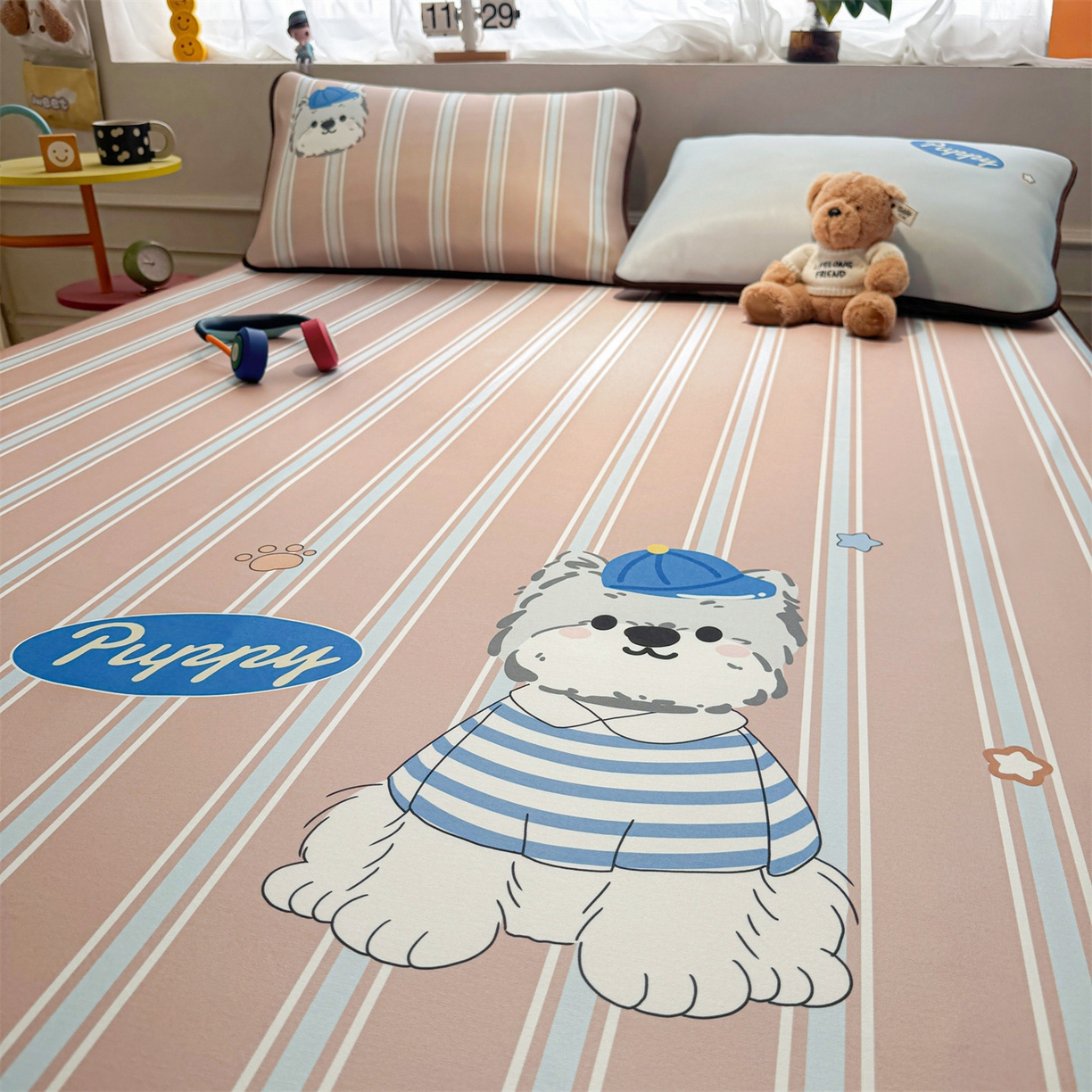 91家纺网 家纺一手货源 找家纺 雯豆家纺 【10A抗菌包检测】2026新款小冰皮卡通大版冰丝软席子凉席三件套凉感平铺款 小冰皮凉席-西高地