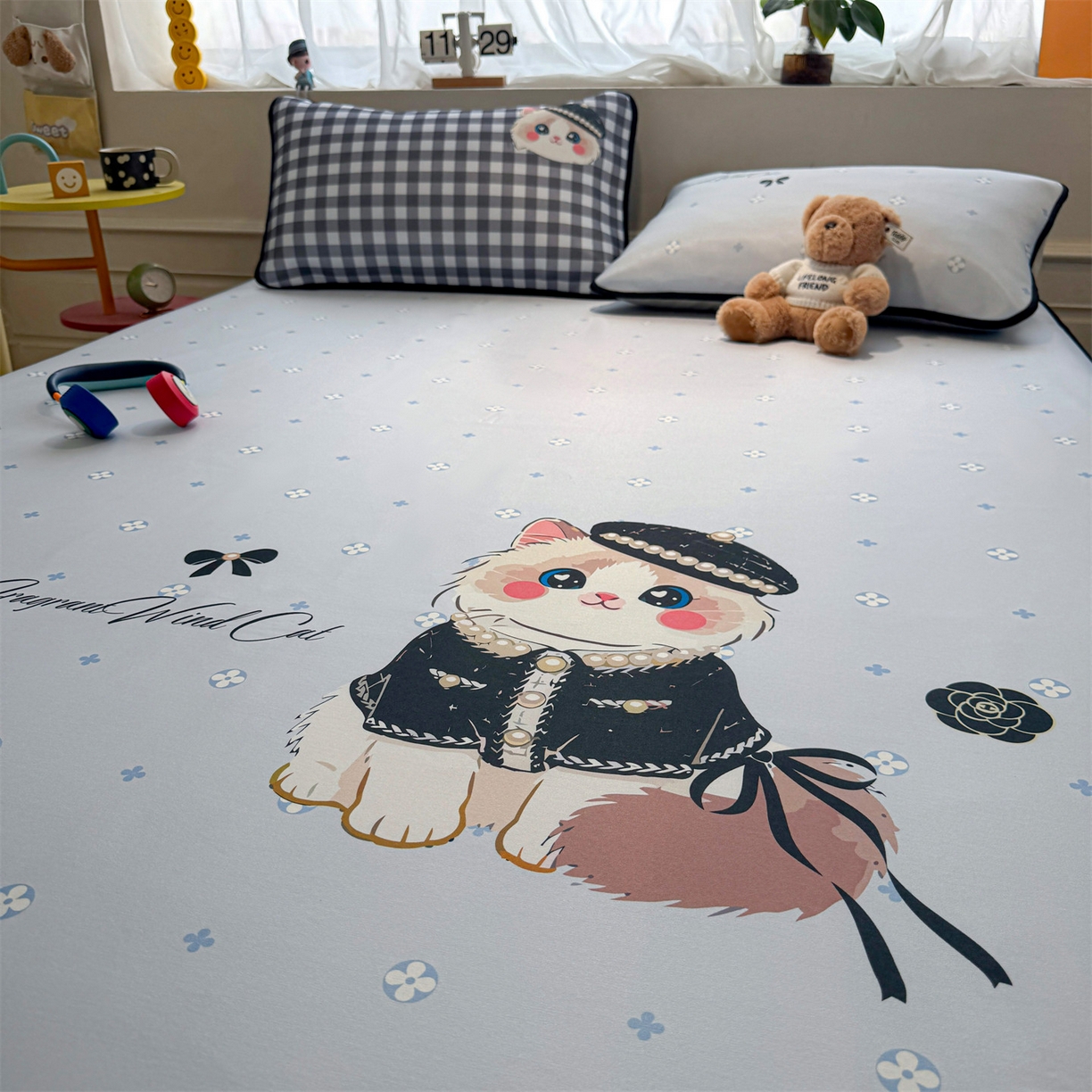 91家纺网 家纺一手货源 找家纺 雯豆家纺 【10A抗菌包检测】2026新款小冰皮卡通大版冰丝软席子凉席三件套凉感平铺款 小冰皮凉席-小香风