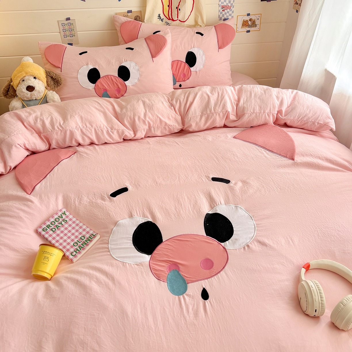 91家纺网 家纺一手货源 找家纺 （总）色鬼布艺高端家居主号 2026新款韩国设计师款仿古棉可爱毛巾绣四件套