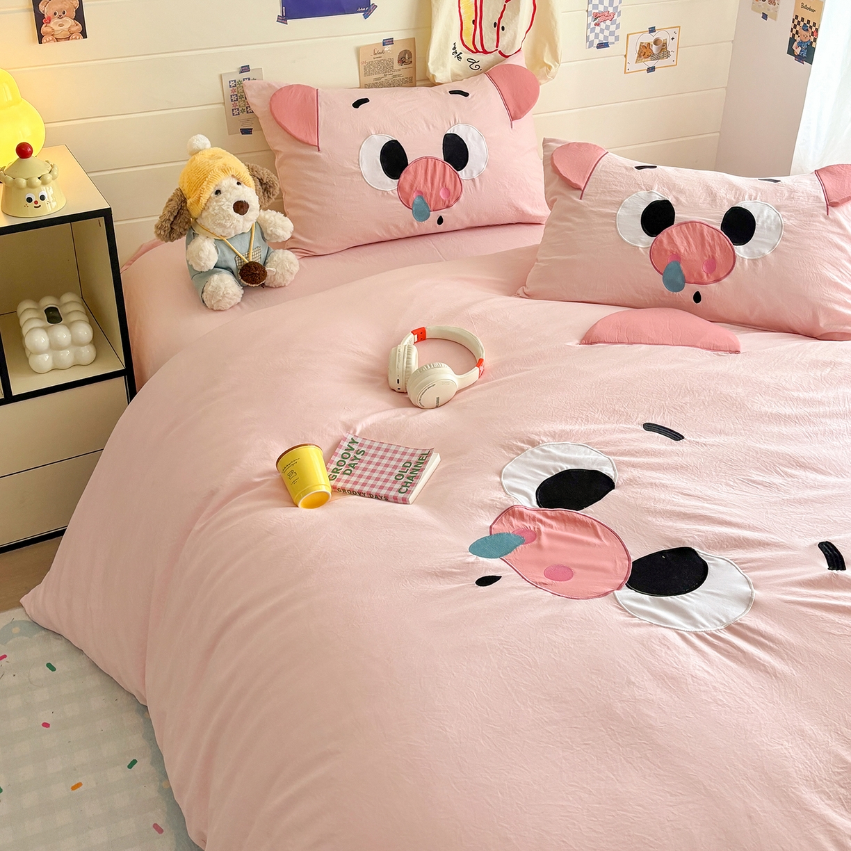 91家纺网 家纺一手货源 找家纺 （总）色鬼布艺高端家居主号 2026新款韩国设计师款仿古棉可爱毛巾绣四件套