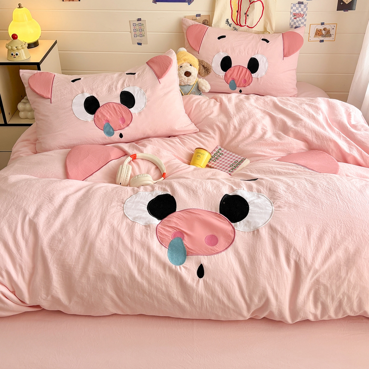 91家纺网 家纺一手货源 找家纺 （总）色鬼布艺高端家居主号 2026新款韩国设计师款仿古棉可爱毛巾绣四件套