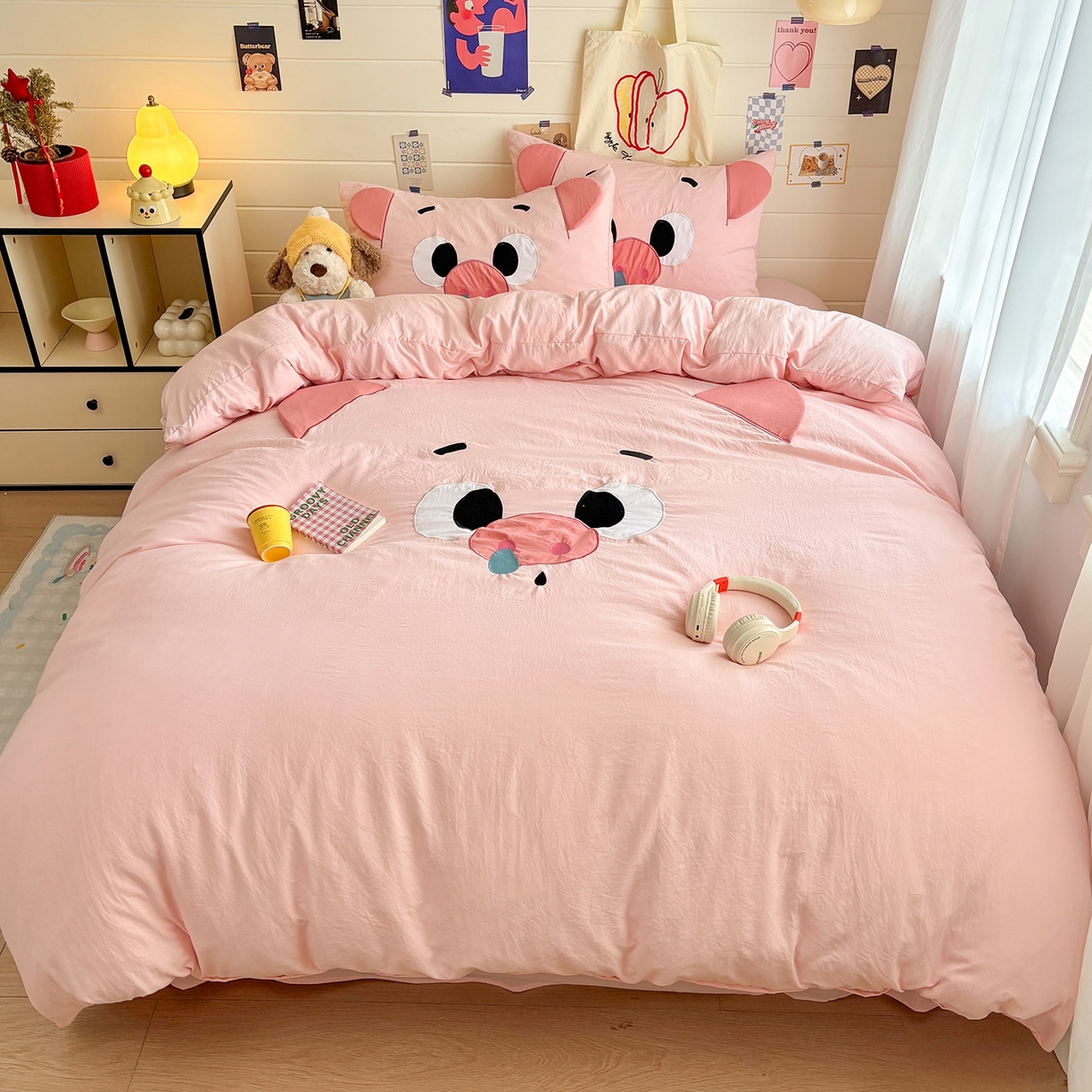 91家纺网 家纺一手货源 找家纺 （总）色鬼布艺高端家居主号 2026新款韩国设计师款仿古棉可爱毛巾绣四件套