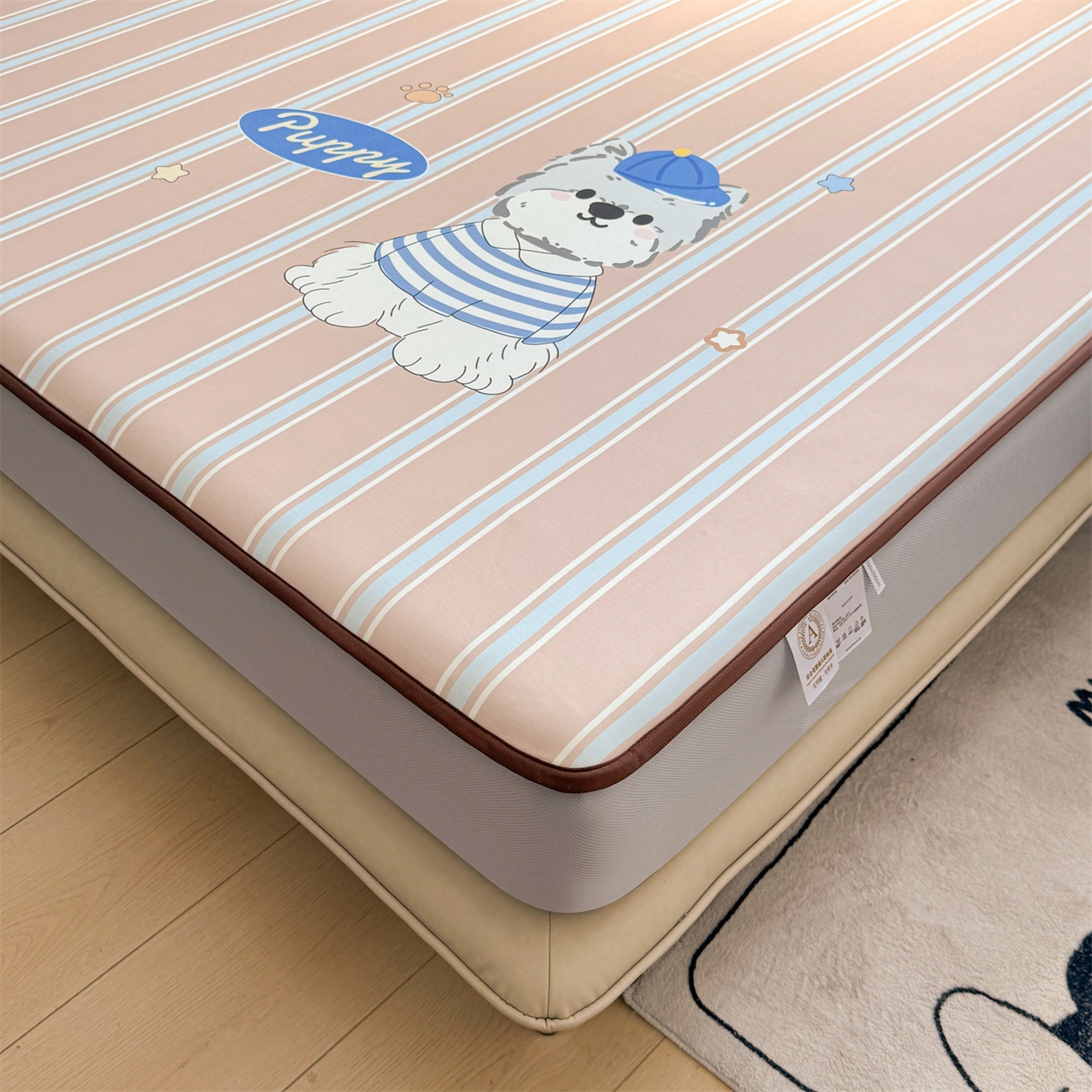 91家纺网 家纺一手货源 找家纺 雯豆家纺 【10A抗菌包检测】2026新款小冰皮床笠大版卡通床笠夏季凉感床笠软席子 小冰皮床笠-西高地