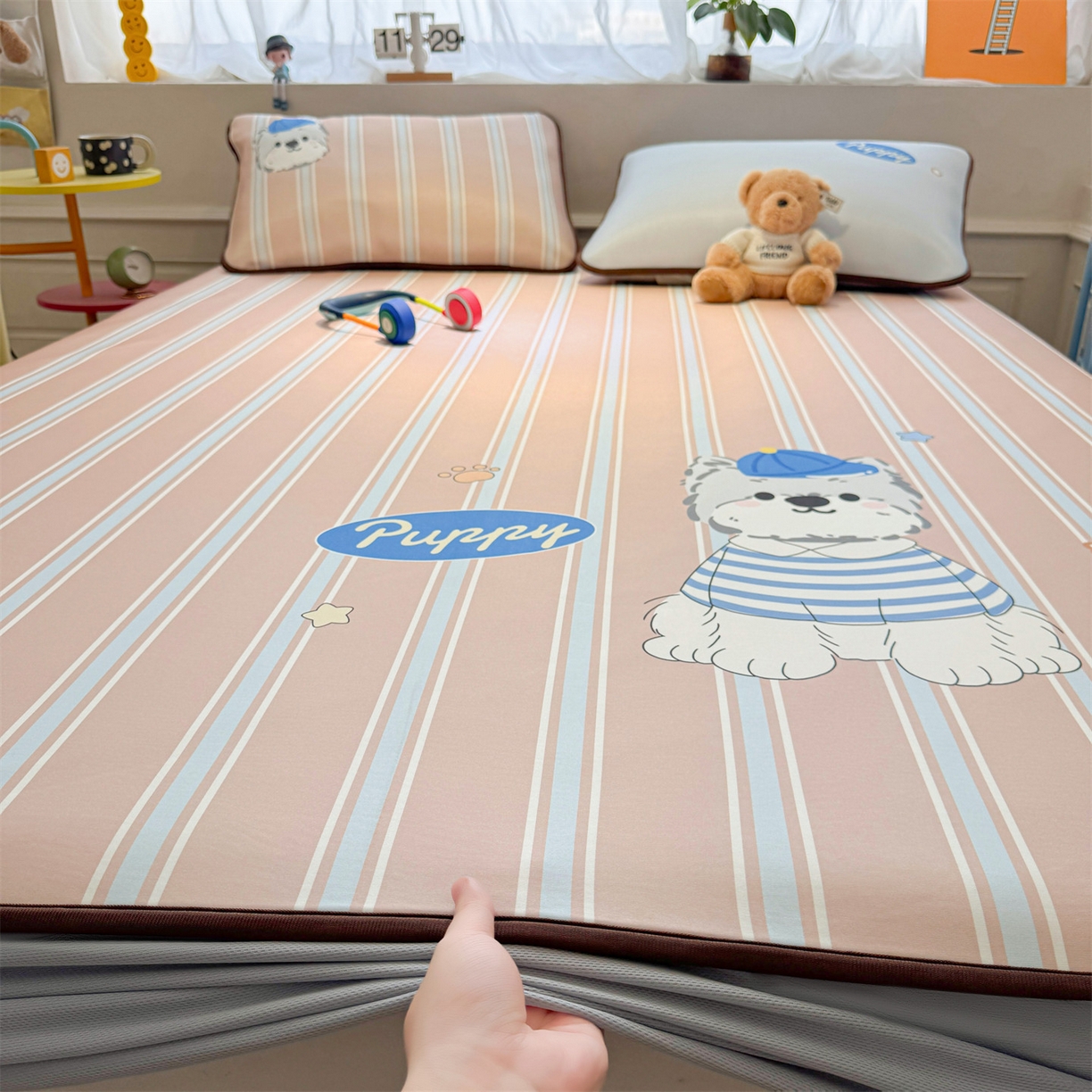 91家纺网 家纺一手货源 找家纺 雯豆家纺 【10A抗菌包检测】2026新款小冰皮床笠大版卡通床笠夏季凉感床笠软席子 小冰皮床笠-西高地