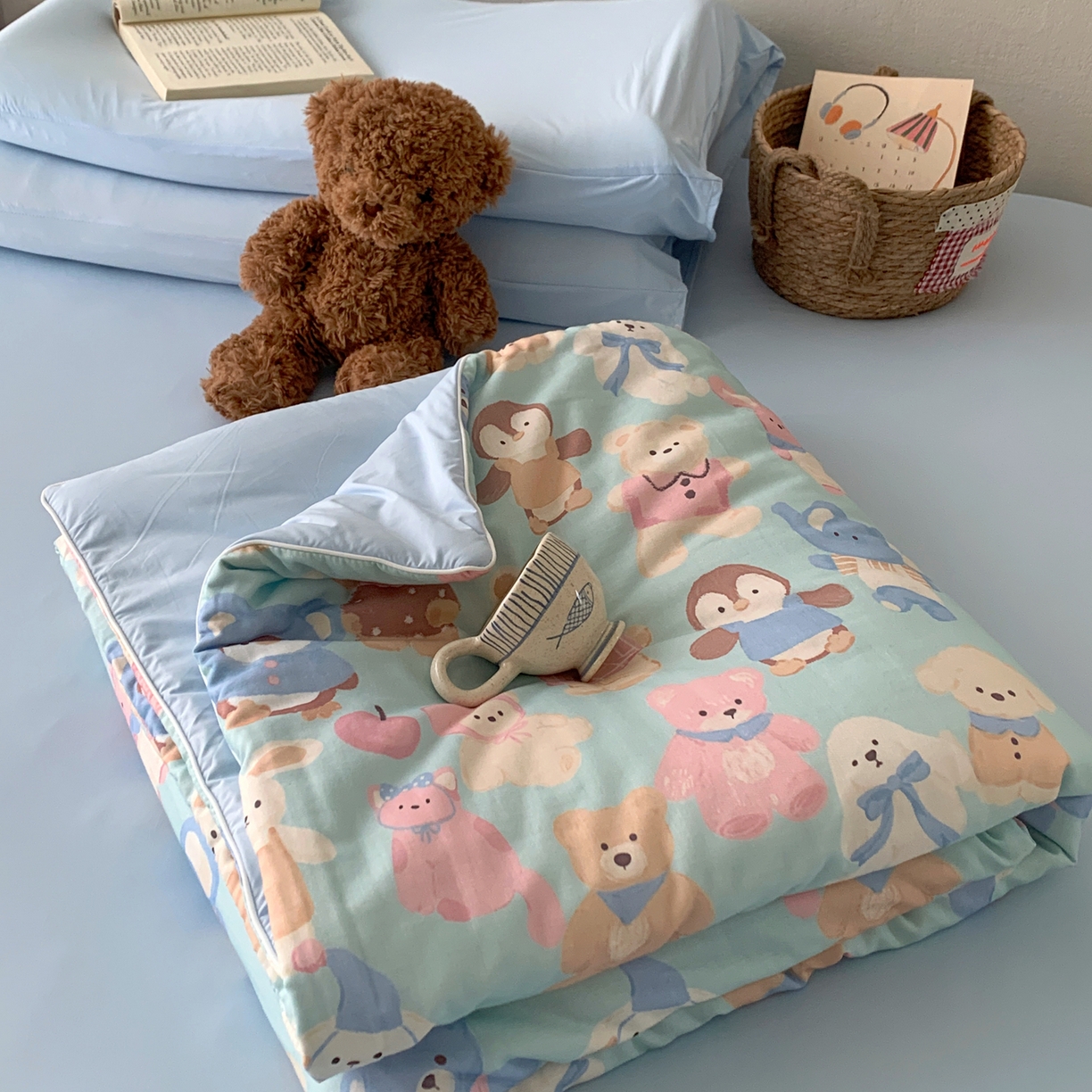 91家纺网 家纺一手货源 找家纺 桃喜 2026新款冰纱夏被夏凉被空调被 童趣乐园