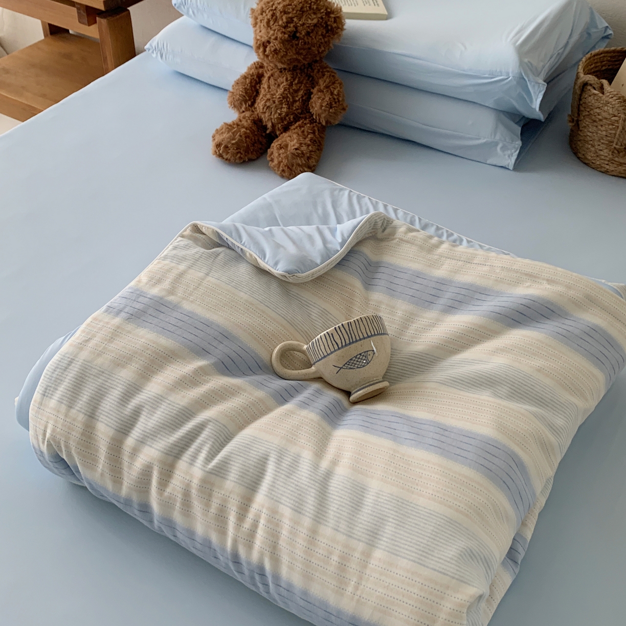 91家纺网 家纺一手货源 找家纺 桃喜 2026新款冰纱夏被夏凉被空调被 晴山