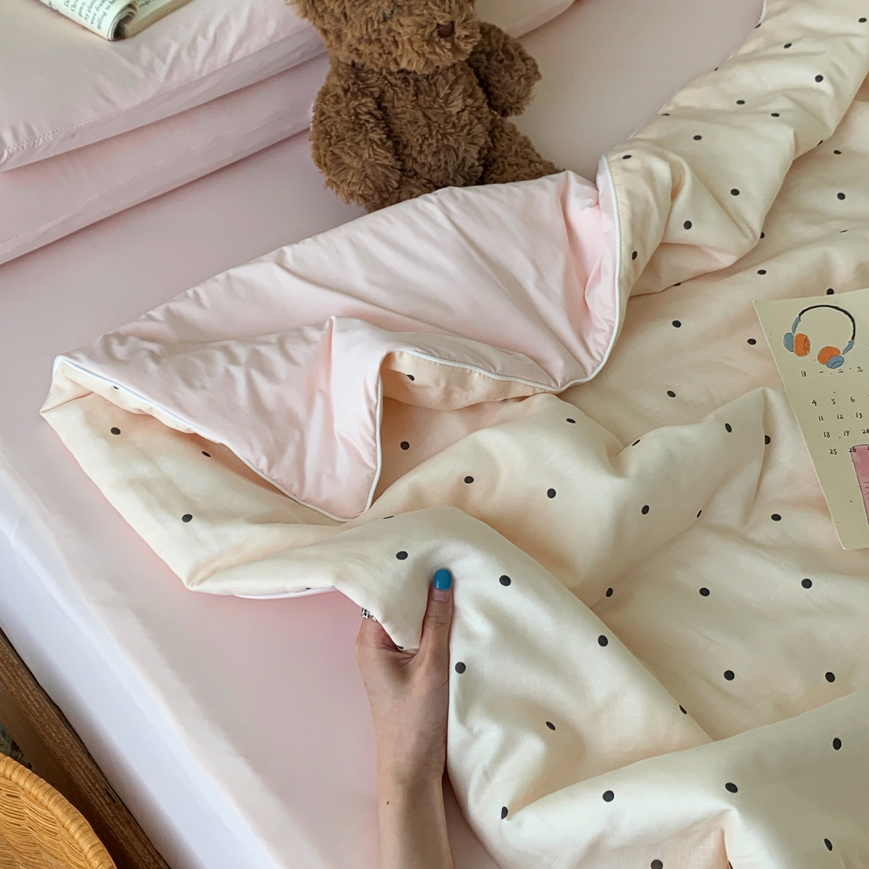 91家纺网 家纺一手货源 找家纺 桃喜 2026新款冰纱夏被夏凉被空调被 赫本粉