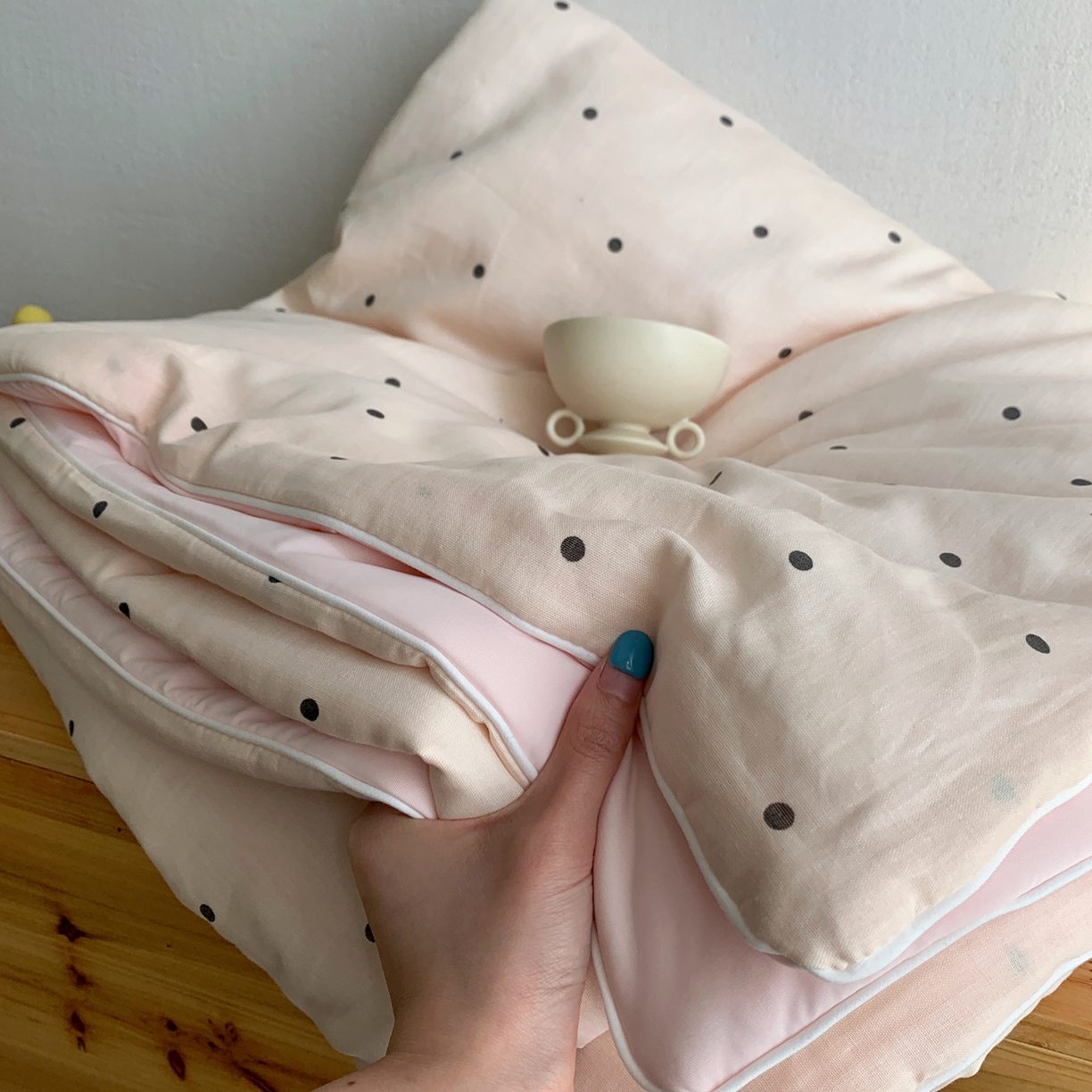 91家纺网 家纺一手货源 找家纺 桃喜 2026新款冰纱夏被夏凉被空调被 赫本粉