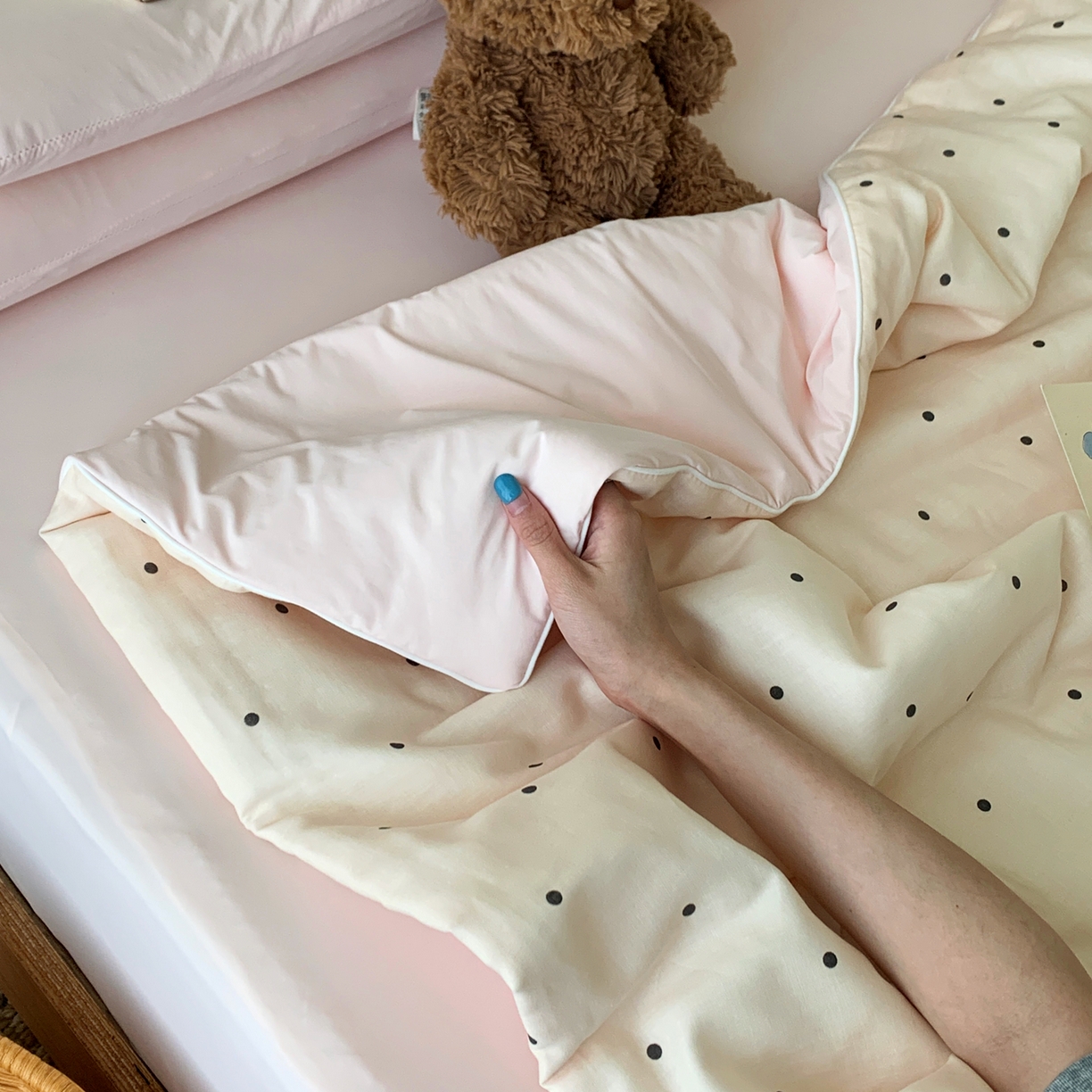 91家纺网 家纺一手货源 找家纺 桃喜 2026新款冰纱夏被夏凉被空调被 赫本粉