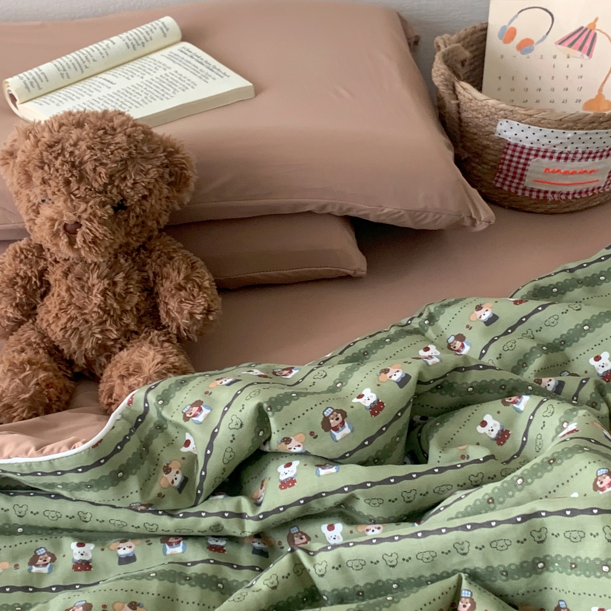 91家纺网 家纺一手货源 找家纺 桃喜 2026新款冰纱夏被夏凉被空调被 森系小狗