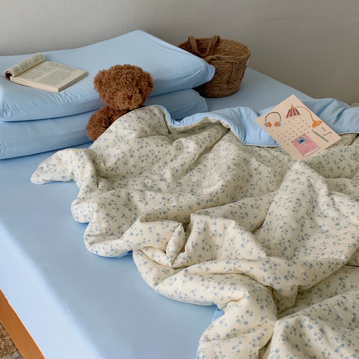 91家纺网 家纺一手货源 找家纺 桃喜 2026新款冰纱夏被夏凉被空调被 风铃草