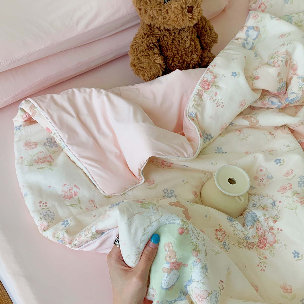 91家纺网 家纺一手货源 找家纺 桃喜 2026新款冰纱夏被夏凉被空调被 爱丽丝