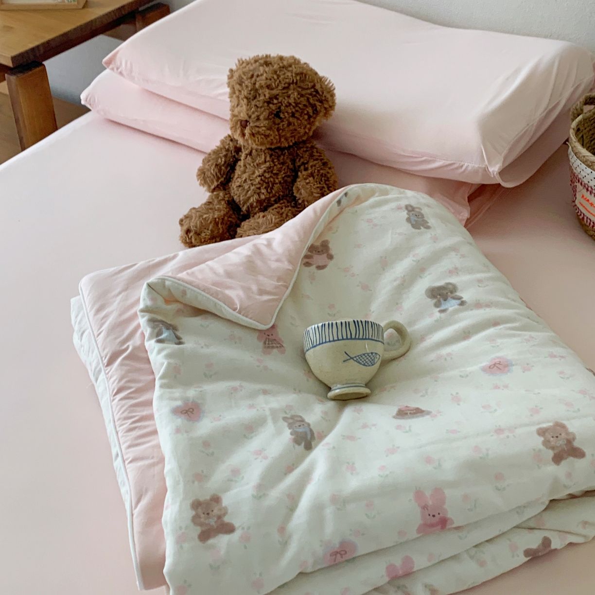 91家纺网 家纺一手货源 找家纺 桃喜 2026新款冰纱夏被夏凉被空调被 碎花动物园