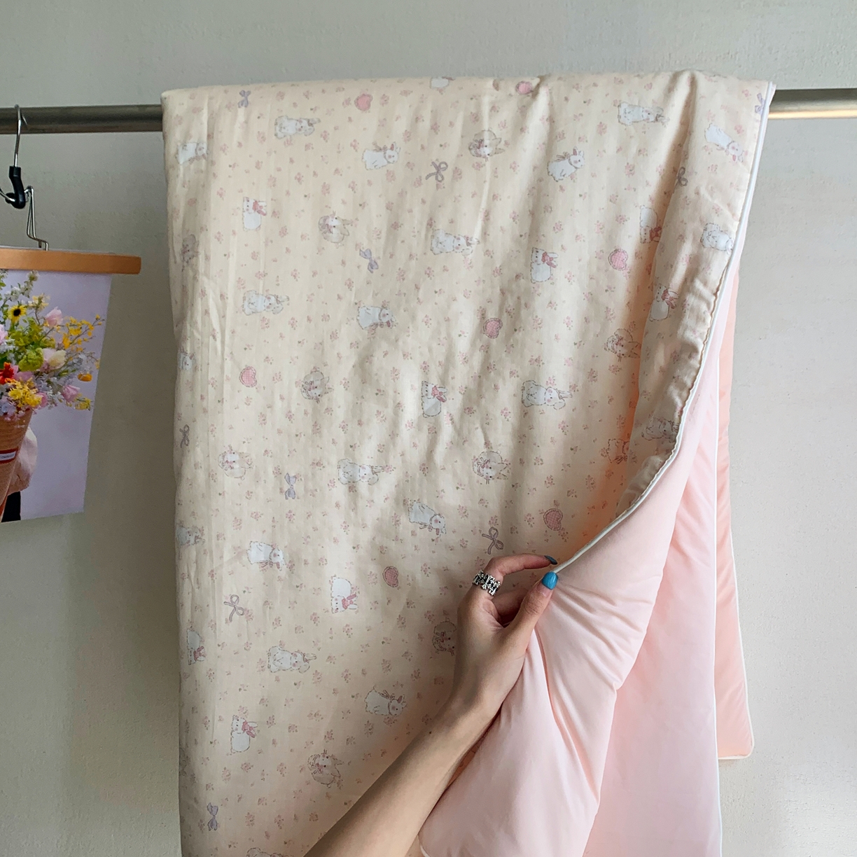 91家纺网 家纺一手货源 找家纺 桃喜 2026新款冰纱夏被夏凉被空调被 软萌兔兔