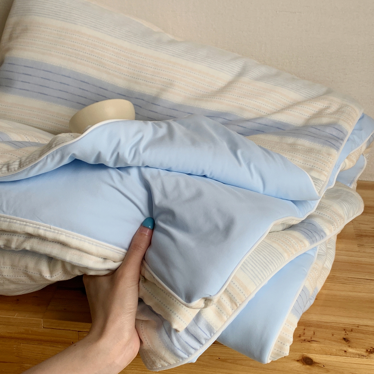 91家纺网 家纺一手货源 找家纺 桃喜 2026新款冰纱夏被夏凉被空调被 晴山