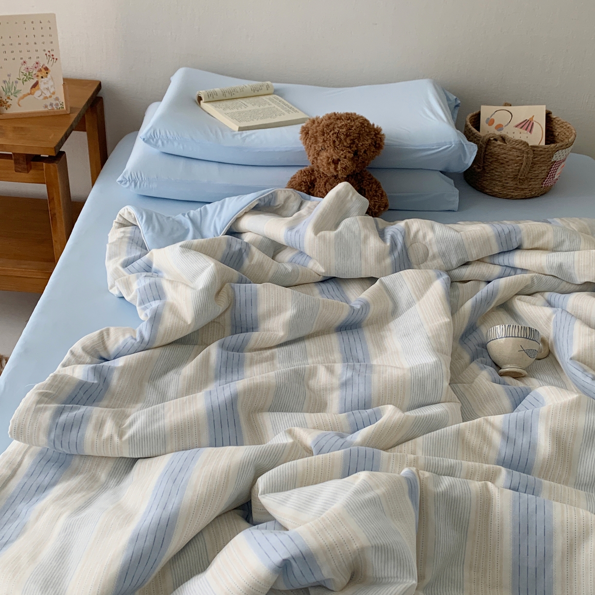 91家纺网 家纺一手货源 找家纺 桃喜 2026新款冰纱夏被夏凉被空调被 晴山