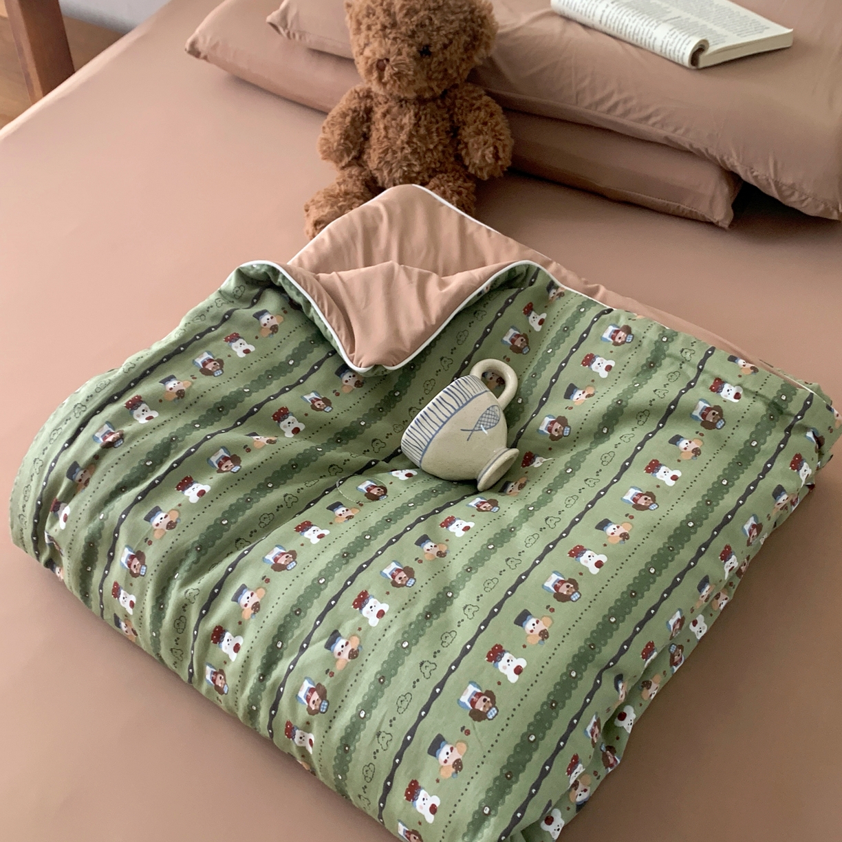 91家纺网 家纺一手货源 找家纺 桃喜 2026新款冰纱夏被夏凉被空调被 森系小狗