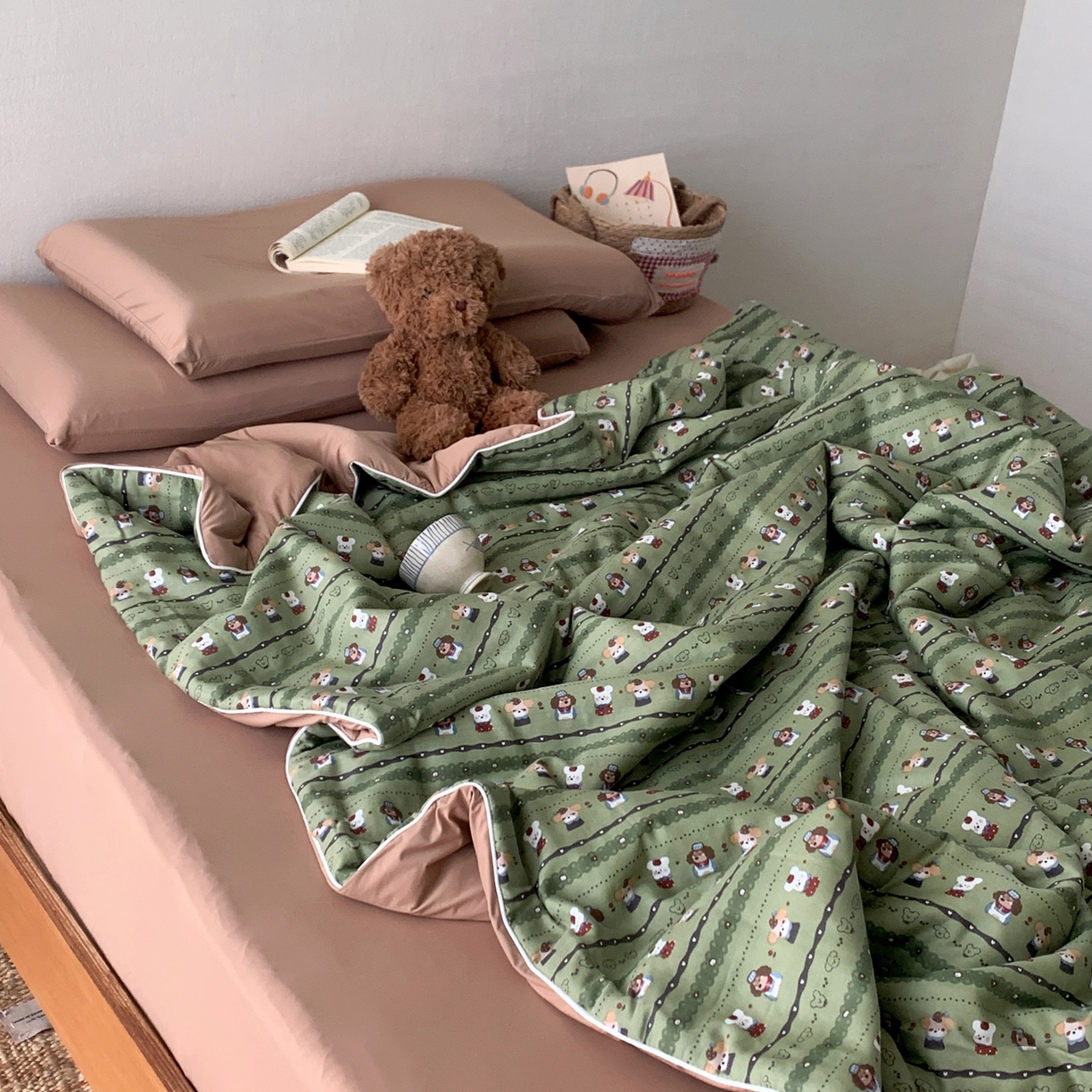 91家纺网 家纺一手货源 找家纺 桃喜 2026新款冰纱夏被夏凉被空调被 森系小狗