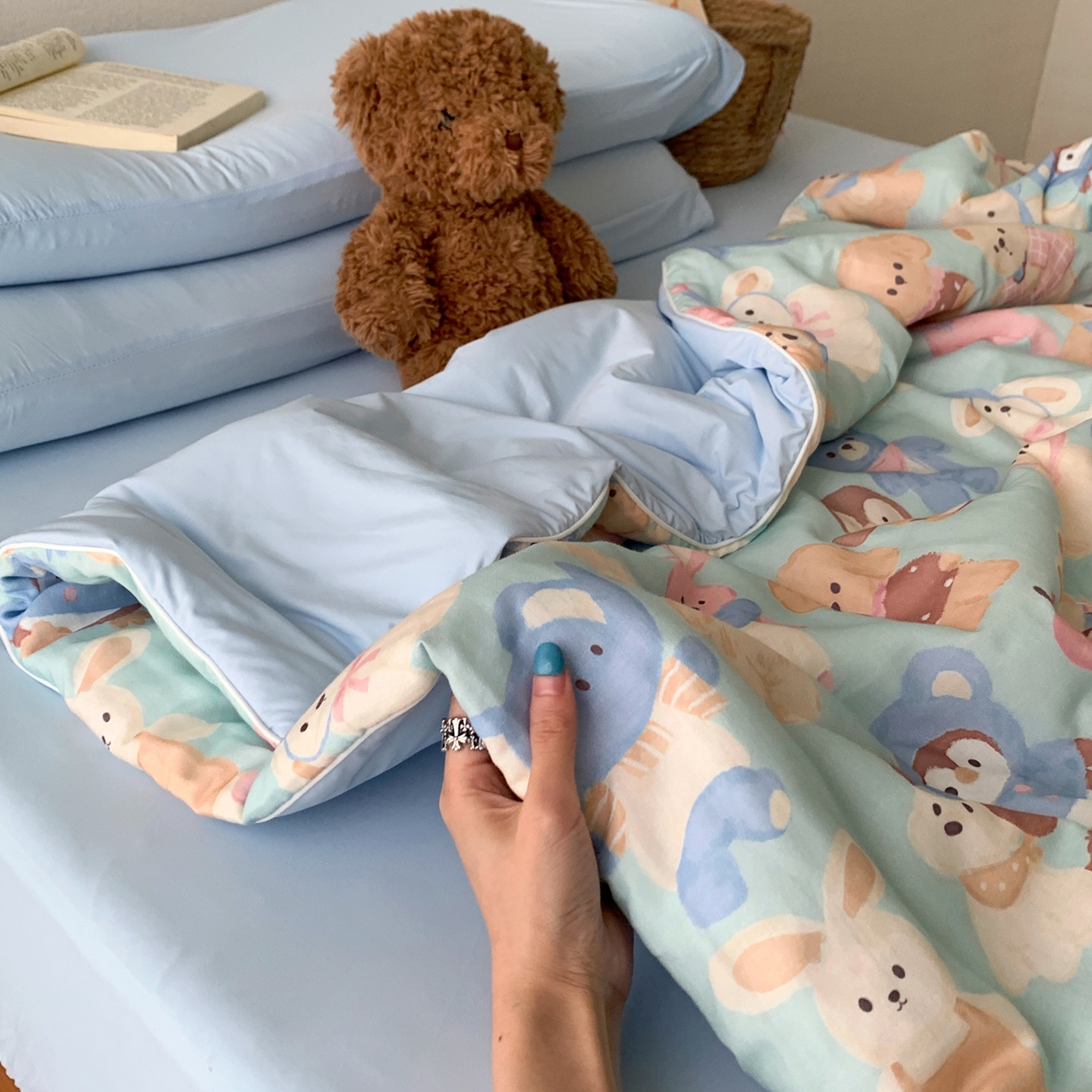 91家纺网 家纺一手货源 找家纺 桃喜 2026新款冰纱夏被夏凉被空调被 童趣乐园