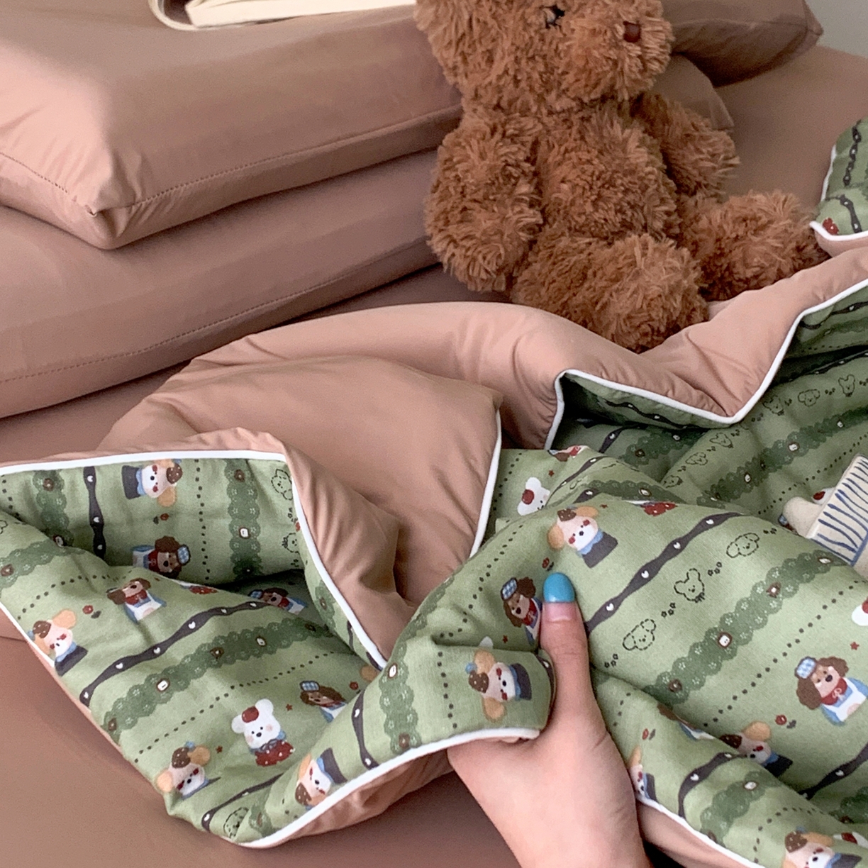 91家纺网 家纺一手货源 找家纺 桃喜 2026新款冰纱夏被夏凉被空调被 森系小狗