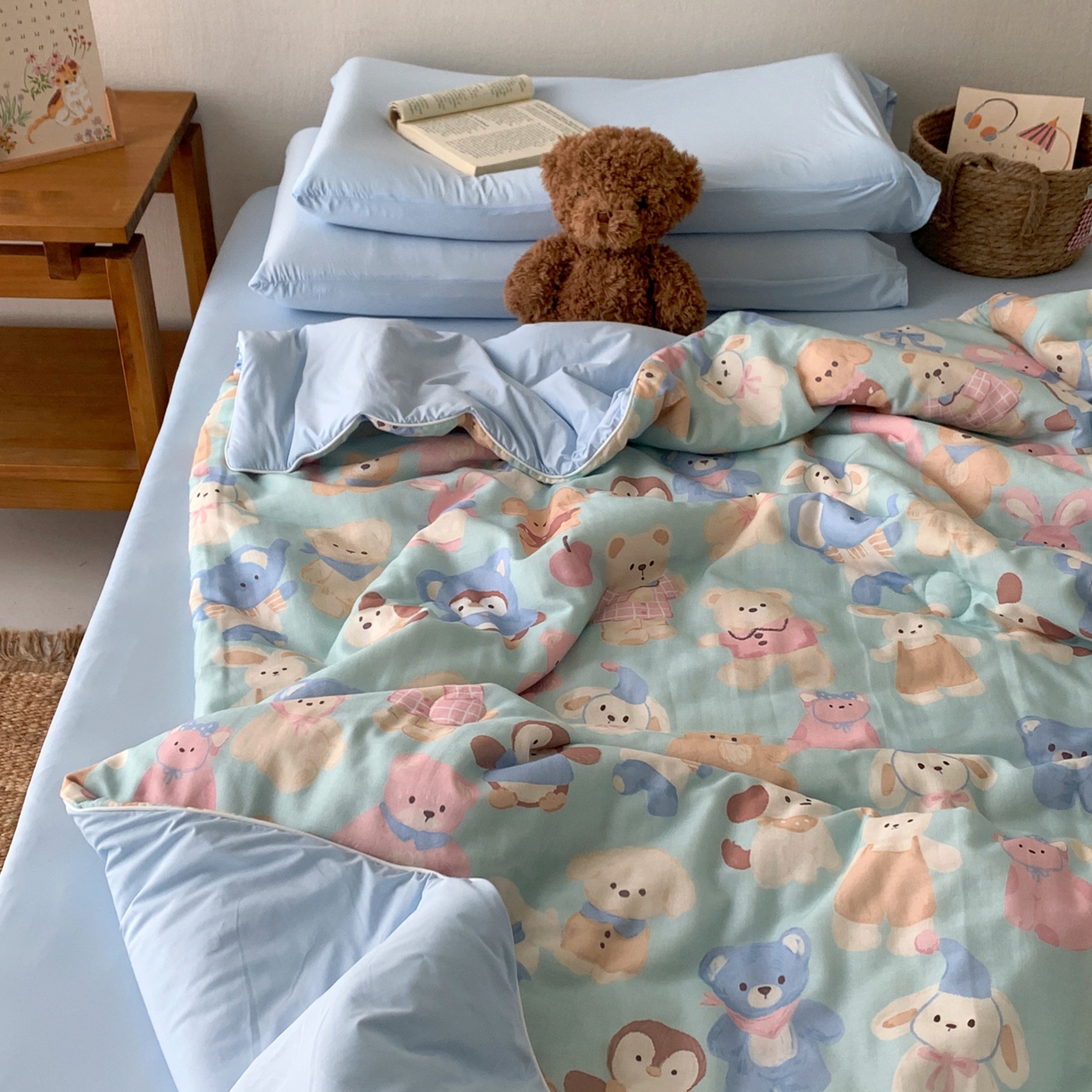 91家纺网 家纺一手货源 找家纺 桃喜 2026新款冰纱夏被夏凉被空调被 童趣乐园