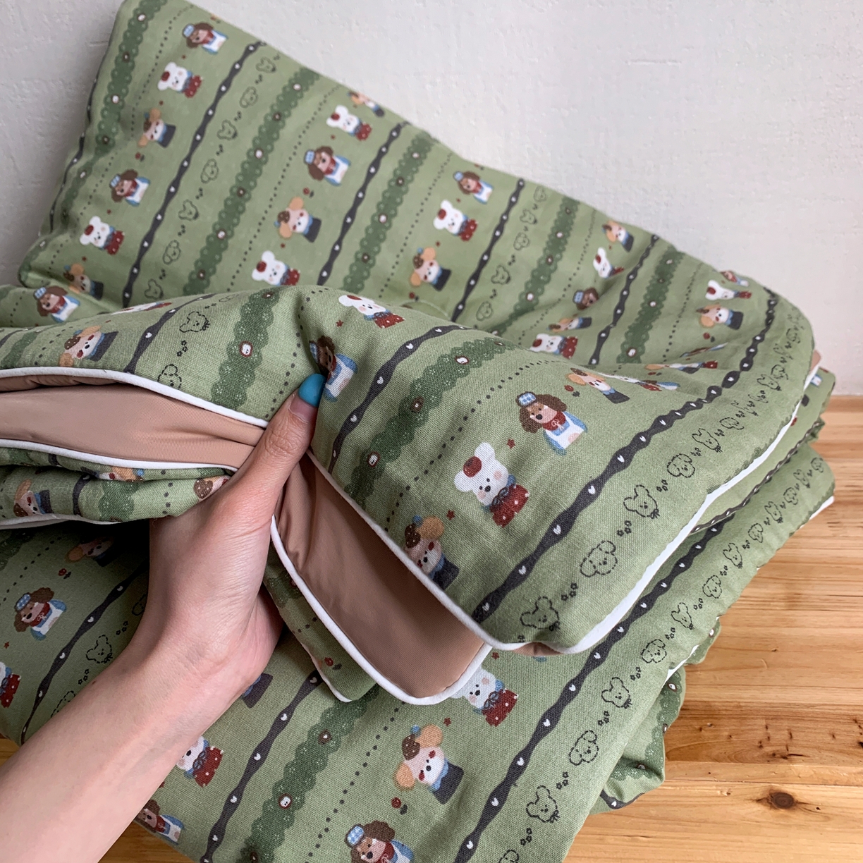 91家纺网 家纺一手货源 找家纺 桃喜 2026新款冰纱夏被夏凉被空调被 森系小狗