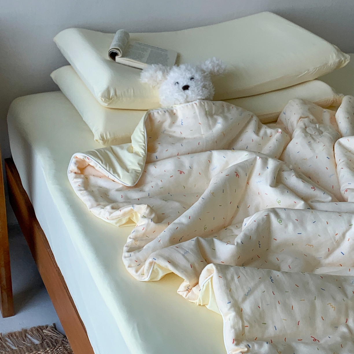 91家纺网 家纺一手货源 找家纺 桃喜 2026新款冰纱夏被夏凉被空调被 奶油派