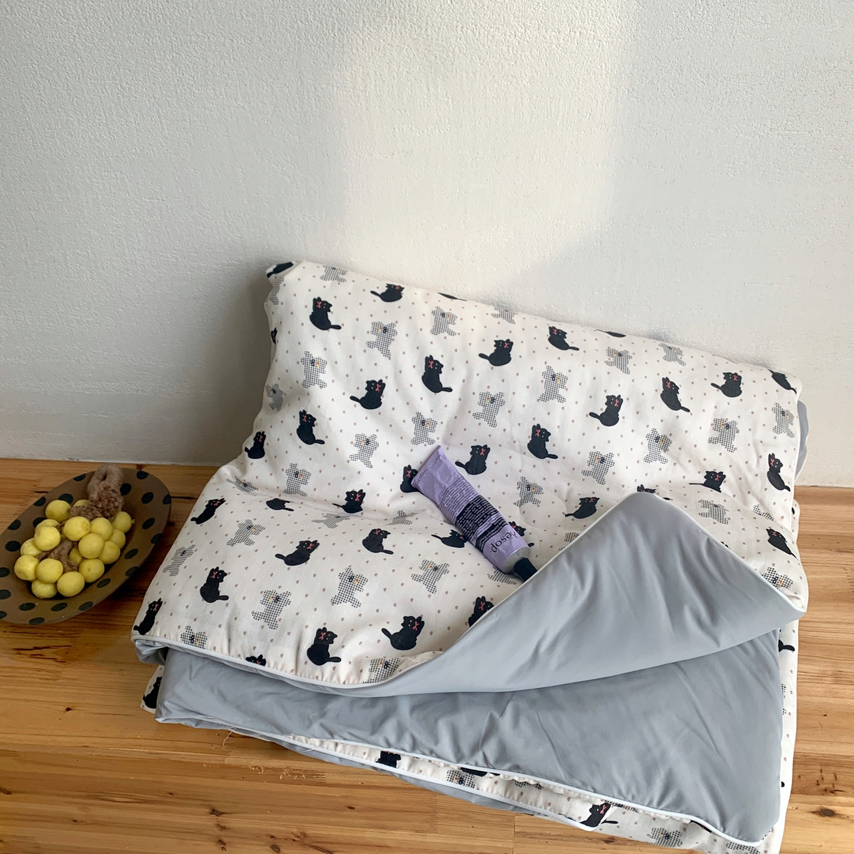 桃喜 2026新款冰纱夏被夏凉被空调被 波点小黑猫