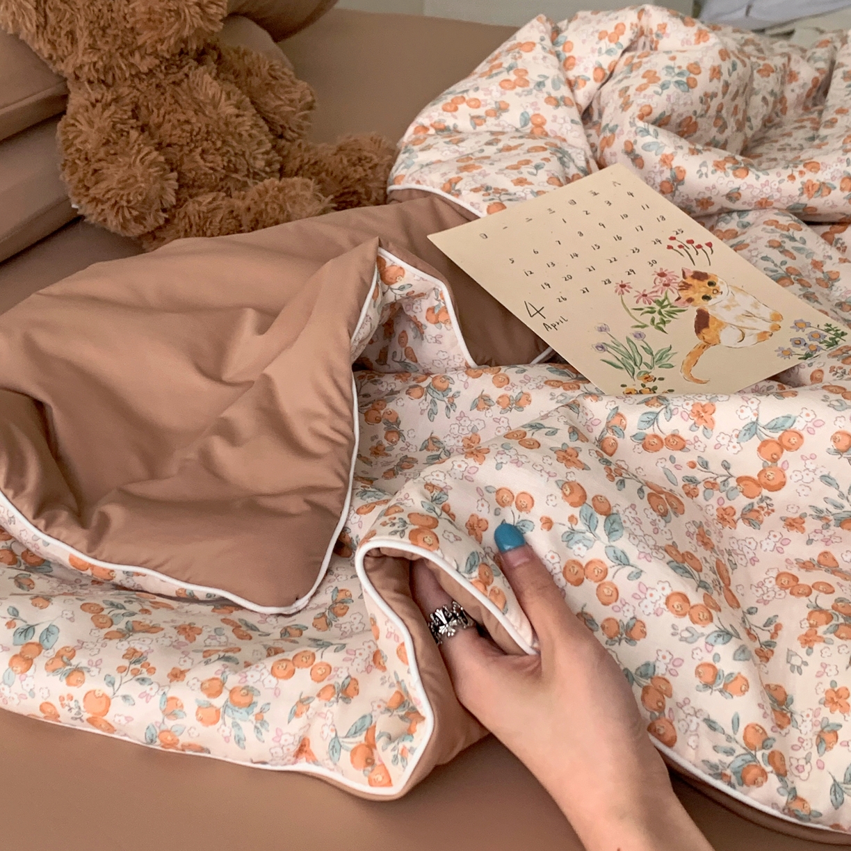 91家纺网 家纺一手货源 找家纺 桃喜 2026新款冰纱夏被夏凉被空调被 柿柿如意