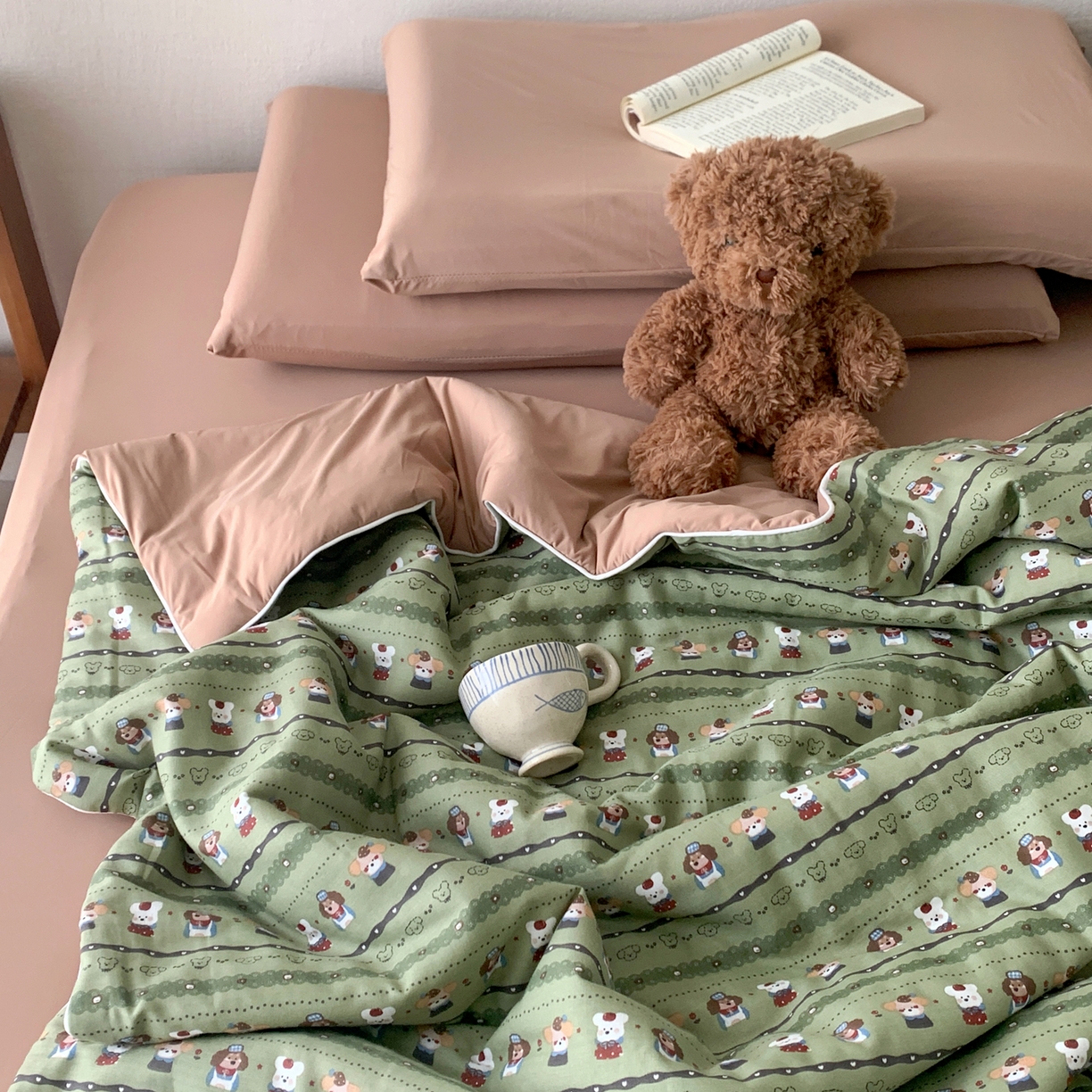 91家纺网 家纺一手货源 找家纺 桃喜 2026新款冰纱夏被夏凉被空调被 森系小狗